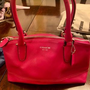 Coach. Small satchel. Pink leather. Barely used.